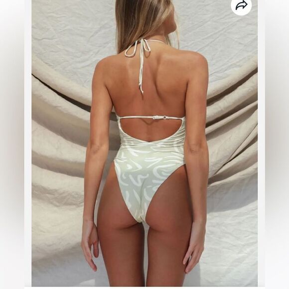 Stone Fox Riva Aloe Lines One Piece Swimsuit XS - Picture 3 of 6